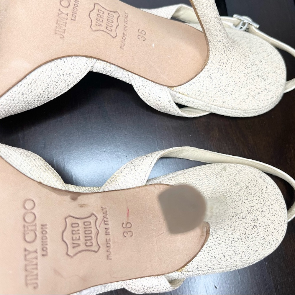 ⚡️SALE⚡️Jimmy Choo Glitter Accents Slingback Pumps - Picture 7 of 10